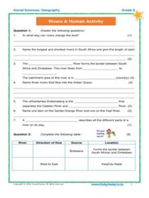 cover image of Grade 5 Geography Test 3: Rivers & the Influence of Human Activity On Rivers